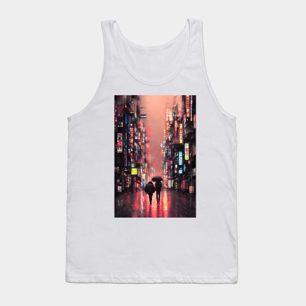 Tokyo Neon Couples Anime Japan Tank Top by Trendy-Now